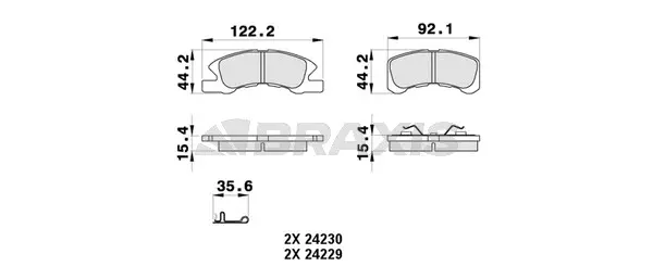 Brake Pad Set, disc brake (AB0368)