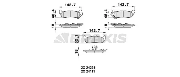 Brake Pad Set, disc brake (AB0366)