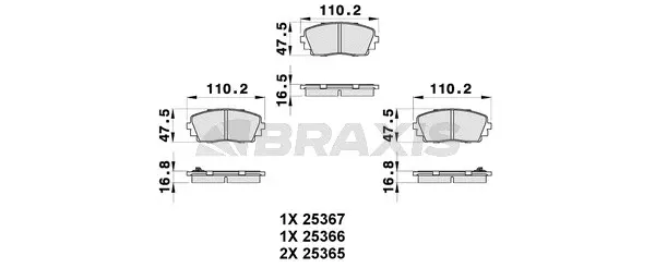 Brake Pad Set, disc brake (AB0307)