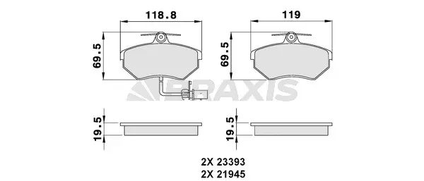 Brake Pad Set, disc brake (AB0038)