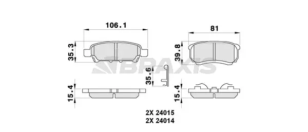 Brake Pad Set, disc brake (AB0279)