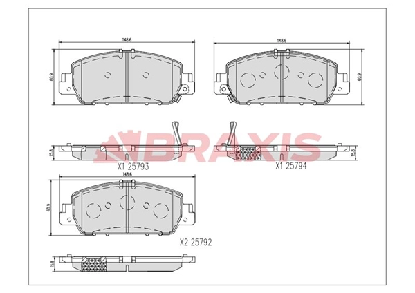 Brake Pad Set, disc brake (AA0736)