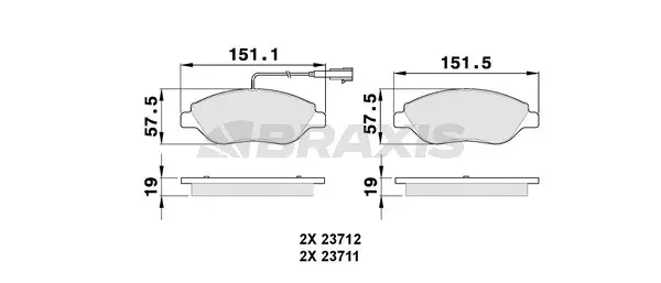 Brake Pad Set, disc brake (AB0149)