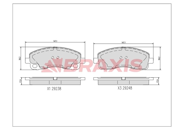 Brake Pad Set, disc brake (AA0741)