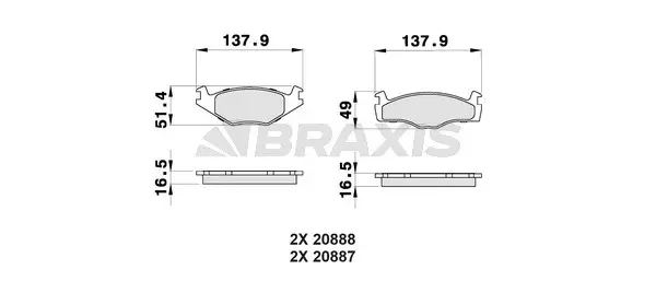 Brake Pad Set, disc brake (AB0026)