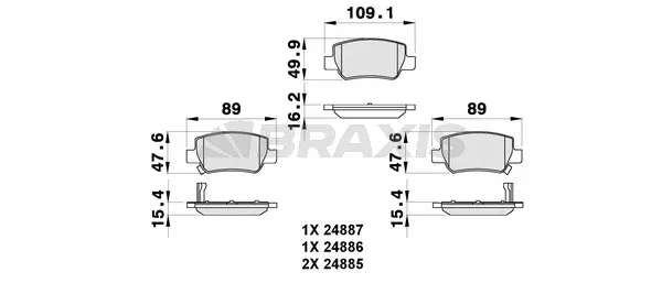 Brake Pad Set, disc brake (AB0278)