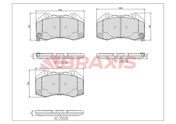 Brake Pad Set, disc brake (AA0746)