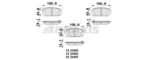 Brake Pad Set, disc brake (AB0406)