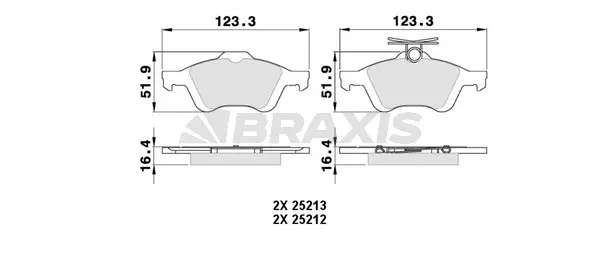 Brake Pad Set, disc brake (AA0025)
