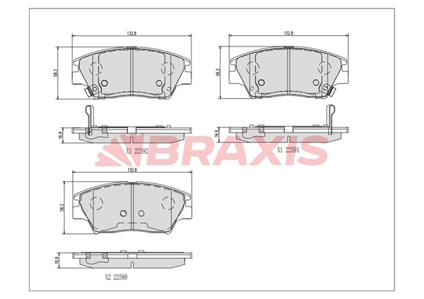 Brake Pad Set, disc brake (AA0723)
