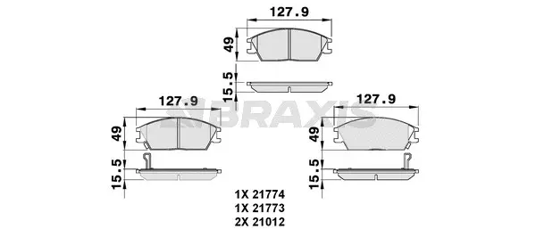 Brake Pad Set, disc brake (AB0044)