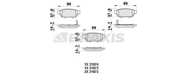 Brake Pad Set, disc brake (AB0414)