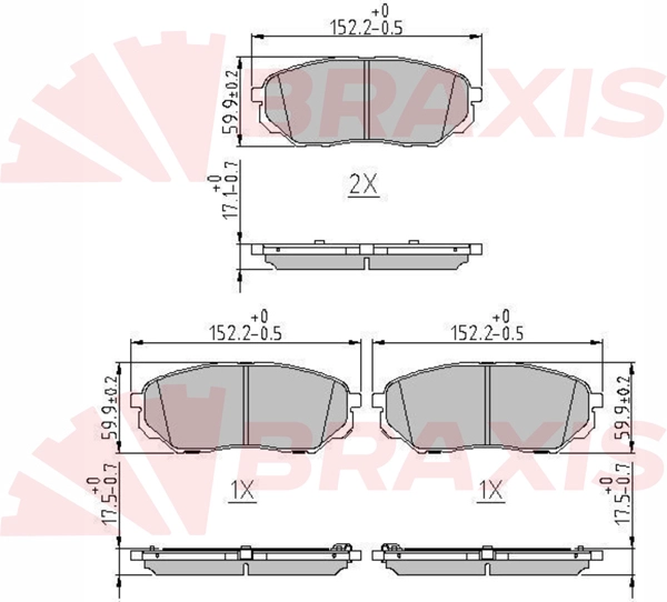Brake Pad Set, disc brake (AA0676)