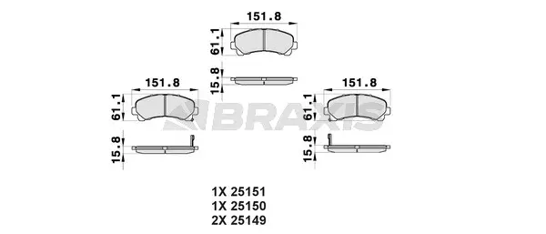 Brake Pad Set, disc brake (AB0400)