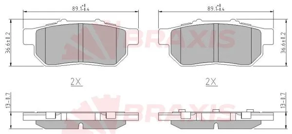 Brake Pad Set, disc brake (AA0628)
