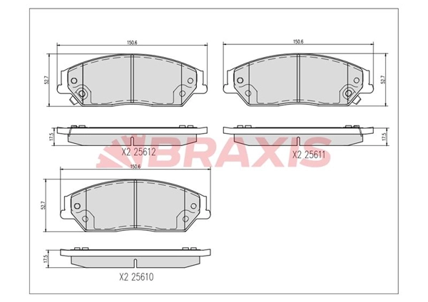 Brake Pad Set, disc brake (AA0739)