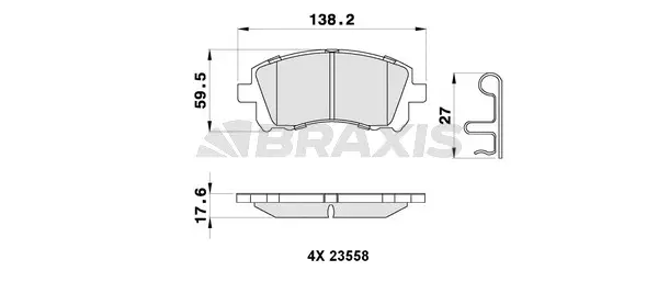 Brake Pad Set, disc brake (AB0288)