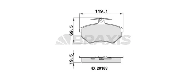 Brake Pad Set, disc brake (AA0040)