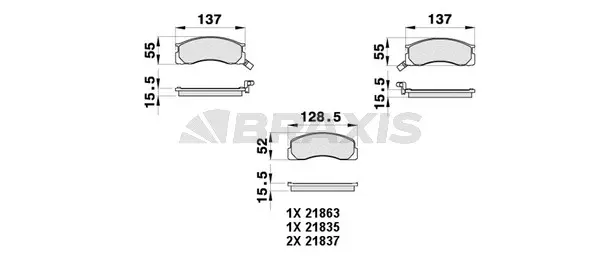 Brake Pad Set, disc brake (AB0444)