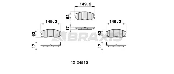 Brake Pad Set, disc brake (AB0172)