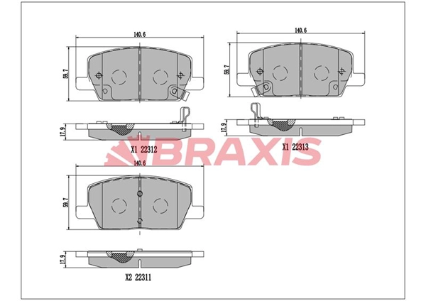 Brake Pad Set, disc brake (AA0715)