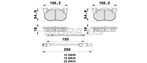 Brake Pad Set, disc brake (AB0302)