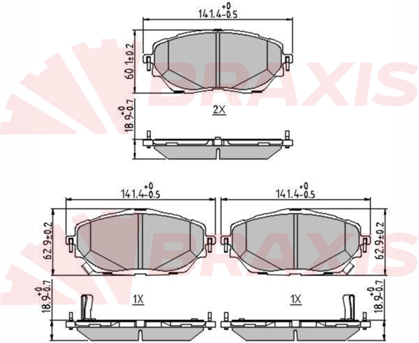 Brake Pad Set, disc brake (AA0706)