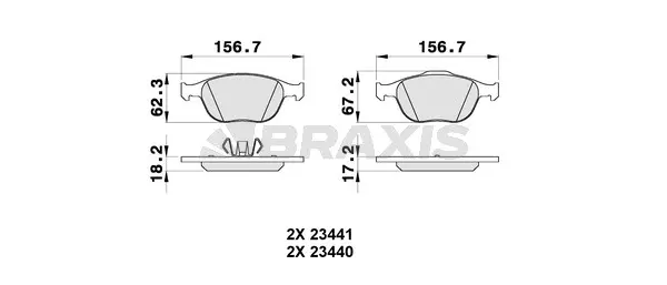 Brake Pad Set, disc brake (AA0124)