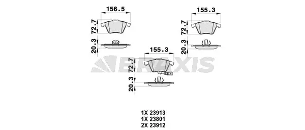 Brake Pad Set, disc brake (AB0365)