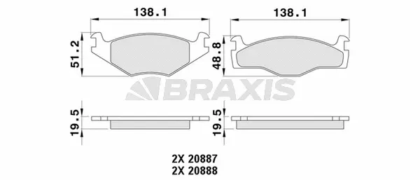 Brake Pad Set, disc brake (AA0065)
