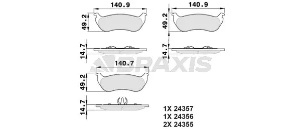 Brake Pad Set, disc brake (AA0355)