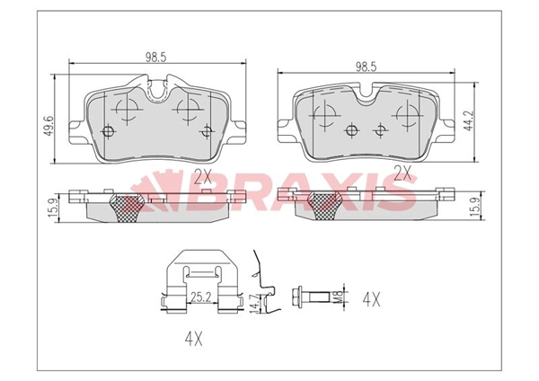 Brake Pad Set, disc brake (AB0625)