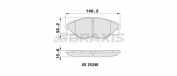 Brake Pad Set, disc brake (AA0457)
