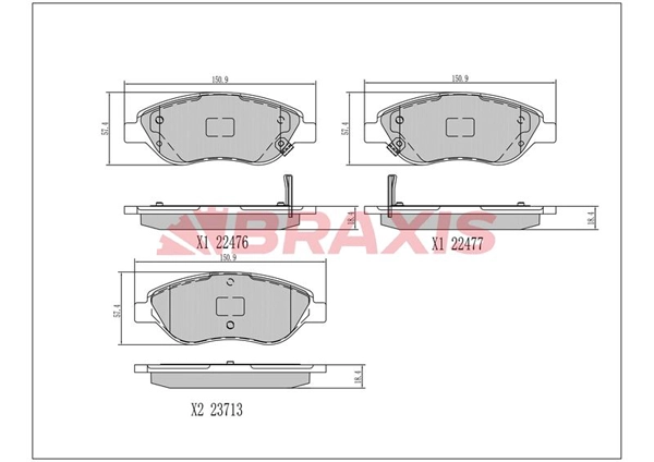 Brake Pad Set, disc brake (AA0696)
