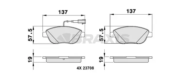 Brake Pad Set, disc brake (AB0037)