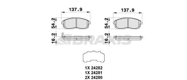 Brake Pad Set, disc brake (AB0287)