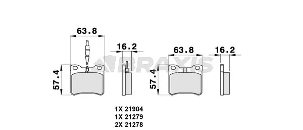 Brake Pad Set, disc brake (AB0294)