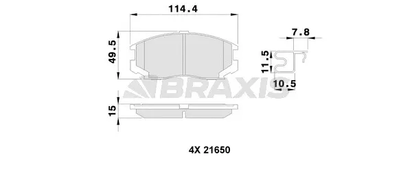 Brake Pad Set, disc brake (AB0250)