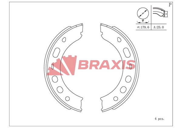 Brake Shoe Set, parking brake (AC0205)