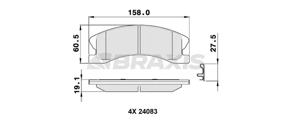 Brake Pad Set, disc brake (AB0387)