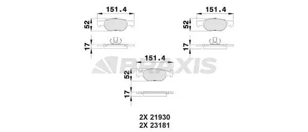 Brake Pad Set, disc brake (AA0074)