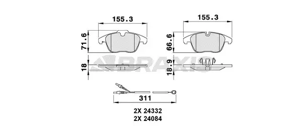 Brake Pad Set, disc brake (AB0071)