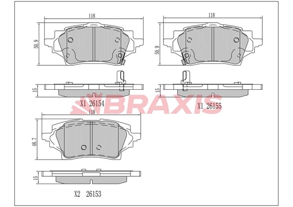 Brake Pad Set, disc brake (AA0786)