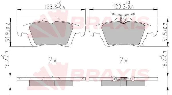 Brake Pad Set, disc brake (AA0629)