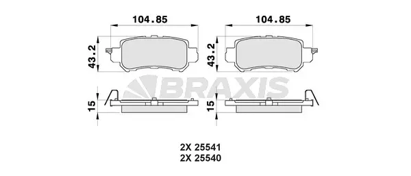 Brake Pad Set, disc brake (AB0470)