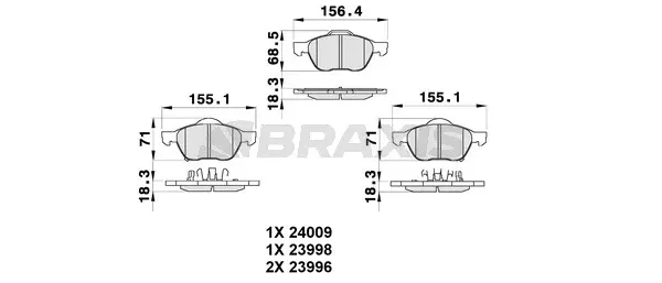 Brake Pad Set, disc brake (AB0340)