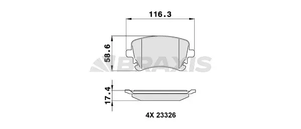 Brake Pad Set, disc brake (AA0145)