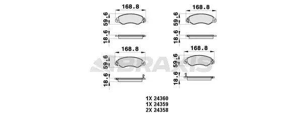 Brake Pad Set, disc brake (AB0360)