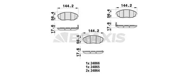 Brake Pad Set, disc brake (AB0433)
