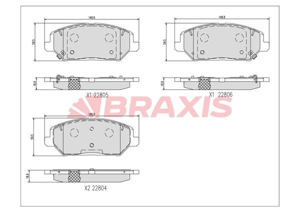 Brake Pad Set, disc brake (AA0749)